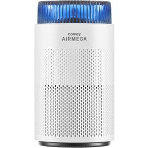 COWAY Air Purifiers for Home up to 810 ft, HEPA Filter and Carbon Filter for Smoke, Allergies, Pet Dander, Odor, AQI Monitor, Auto Mode, Timer, Filter Indicator, Night Light, 100 White