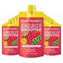 Designer Wellness Energy Smoothie, Real Fruit, 100mg Natural Caffeine, 5g Protein, Low Carb, Zero Added Sugar, Gluten-Free, Strawberry Watermelon, 12 Count