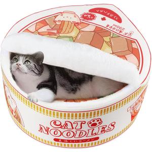 Ramen Noodle Dog & Cat Bed,Keep Warm and Super Soft Creative Pet Nest for Indoor Cats,Removable Washable Cushion for Small Medium Large Dogs and Cats (19.7"L x 19.7"W x 7.9"Th, white)
