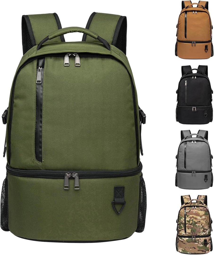 TUGUAN Insulated Cooler Backpack 38 Cans Double Deck Leakproof Lightweight Soft Lunch Backpack Small Cooler Bag Beach Picnic (8901-green)