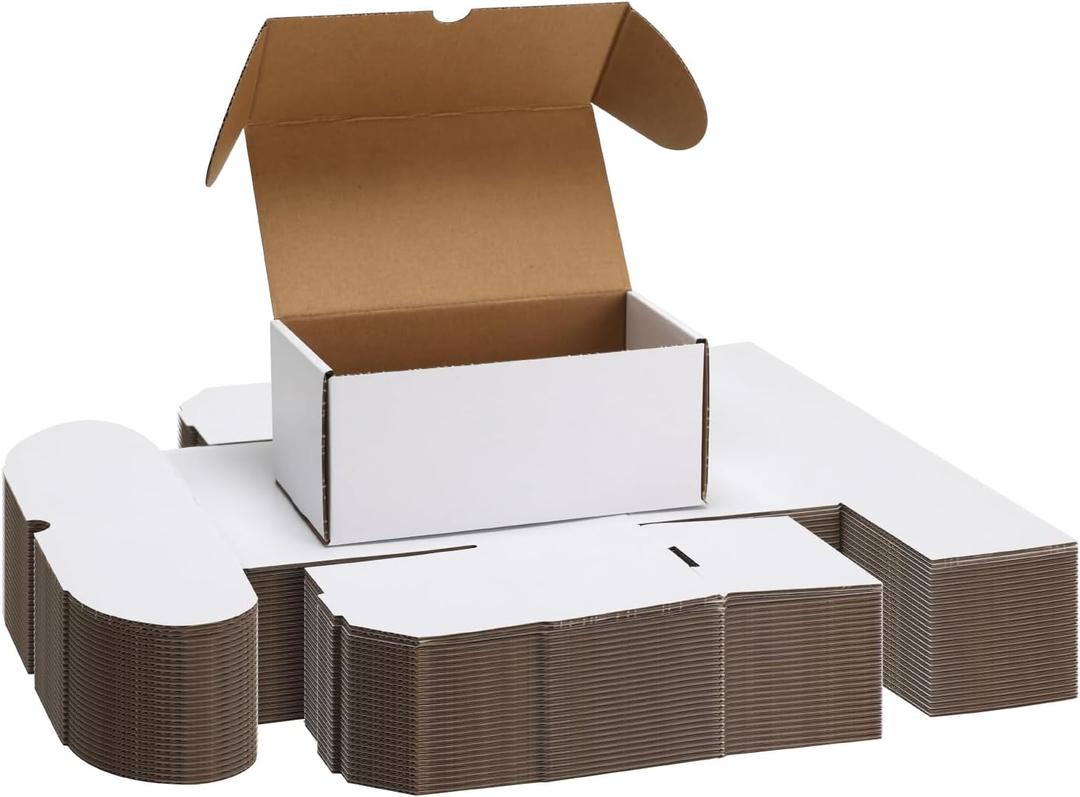 EXYGLO Trading Card Storage Box 25 Pack 340 Count 20pt, 7.1x4.1x3.2 Inch White Cardboard Card Boxes for TCG/MTG/Sport Cards, Fit 3x4 Toploader Shipping or Storing, 8500 Max Capacity in Total