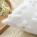 Artscope Spring Summer Pillow Covers 20x20 Set of 2 Decorative Flower Throw Pillow Cases Soft Plush Faux Fur Couch Cushion Case for Holiday Farmhouse Sofa Bed Room Home Decor-White