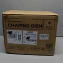 Chafing Dish Buffet Set 4 Pack, 5QT Gold Round Chafing Dishes for Buffet, High Grade Chafers and Buffet Warmers Sets with Glass Lid, Rolled-Edge Food Warmers for Parties, Weddings, Catering