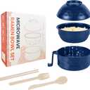 Microwave Ramen Cooker,Ramen Bowl Set,Microwave Noodle Bowl With Chopsticks and Spoon, College Dorm Room Essentials for Girls for Boys, Apartment Essentials, BPA-Free (Deep Blue)