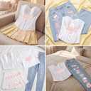 Solsew 6 Sets Class of 2026 Iron on Transfers for Overalls, Senior 2026 Iron on Patches Heat Transfer Stickers for Class Group Graduation Party Bib Pants Jeans Decorations(Pink)