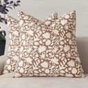 Foindtower Set of 2 Decorative Neutral Floral Throw Pillow Covers Accent Farmhouse Cushion Covers Boho Pillowcase for Couch Sofa Bedroom Living Room Home Decor,22×22 Inch,Light Orange Brown