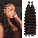 Eerya Long Curly Braiding Hair 20 Inch 2 Packs Deep Ocean Wave Crochet Hair for Black Women Deep Wave Braiding Hair for Boho Braids20 inch, #4