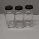 Juice Bottles with Lids, 16 Oz - Set of 3 - Clear Glass Jars with Caps - Reusable Empty Drink Containers for Juicing, Smoothies, Water, Milk, Kombucha Storage, Wellness Shots and More (3)