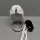 HAMITOR Toilet Bowl Brush Holder Set: Bathroom Deep Cleaning Toilet Cleaner Scrubber Under Rim with Curved Bristle for Dead Corner Clean - Hidden Rv Toilet Decorative Accessories with Caddy- White (1 pack)