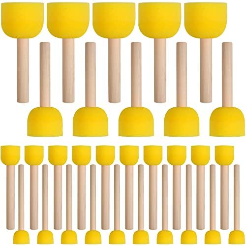 30 Pcs Round Sponges Brush Set, Round Sponge Brushes for Painting, Paint Sponges for Acrylic, Painting Tools for Kids Arts and Crafts (4 Sizes)