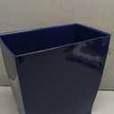 iDesign Small Plastic Bathroom Trash Can, Slim Rectangle Garbage Bin for Bedroom, Office, Dorm, Navy Blue