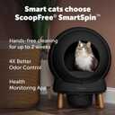 PetSafe ScoopFree SmartSpin Self-Cleaning Litter Box Bundle, Black Odor Control App Controlled Up to 2 Weeks of Hands-Free Cleaning Includes Litter Mat, 50 Waste Bin Liners, 4 Deodorizers