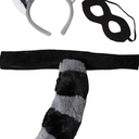 Kids Plush Farm, Mythical, Woodland and Zoo Animals Headband Ears & Tail Costume Set 