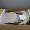 COLAMY Wooden Dining Chairs Set of 2, Modern Fabric Upholstered Kitchen Side Chairs, Farmhouse Dining Room Chair with Foot Pegs, Beige