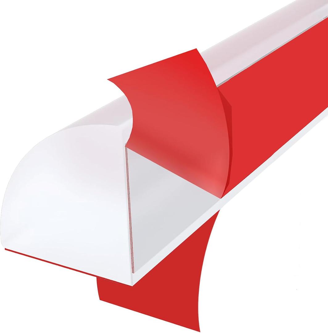 3/4Flexible Quarter Round Molding Peel and Stick Rubber Trim Molding 4.92Ft Double-Sided Self-Adhesive Strips.DIY for Wall Seams, Floor Edges, Fireplaces, Bathroom Bathtubs, Countertops 59inch White