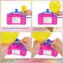 IDAODAN Electric Balloon Pump, Portable Electric Balloon Blower Machine Balloon Air Pump Dual Nozzle Rose Red 110V 600W Balloon Inflator for Party Decorations