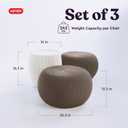 KETER Urban Knit Pouf Ottoman Set of 2 with Storage Table for Patio and Room Dcor-Perfect for Balcony, Deck, and Outdoor Seating, Cream & Taupe