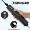 Battery Powered Sprayer 2 Gallon, Electric Weed Sprayer with Battery Indicator, 3 Adjustable Spray Pressure, Telescopic Wand with 4 Mist Nozzles, Rechargeable Handle for Garden, Lawn, Yard