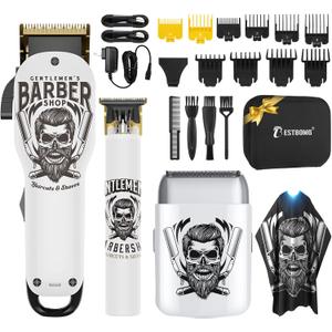 BESTBOMG Hair Clippers for Men Professional, Beard Trimmer Kits & Sets, Electric Shavers, Hair Clippers & Trimmer Ceramic T-Blade, for Barber, for Gifts