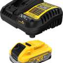 DEWALT Powerstack 20V MAX Battery Starter Kit, Rechargeable, 5Ah, Lithium Ion (DCBP520C)