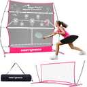 Pickleball Rebound Net for Practice: Pink Pickleball Net Training Aid for Launcher Portable for Outdoor Backyard Driveway - Pickle Ball Gifts for Women Teens Adults