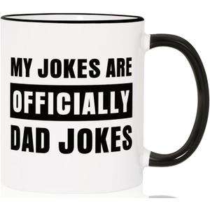 Aurahouse New Dad Gifts First Time, Officially Dad Jokes Mug, Pregnancy Announcement for Husband Funny, Gifts for New Dads Girl Dad, Daddy to Be Gift for 1st Time Dads Baby Shower Fathers Day (11 Ounces)