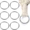 6pcs Metal O Rings, 3 Inch Ring Heavy Duty 304 Stainless Steel o Ring Welded Metal o Rings for Macrame, Dog Leashes and Other DIY Crafts