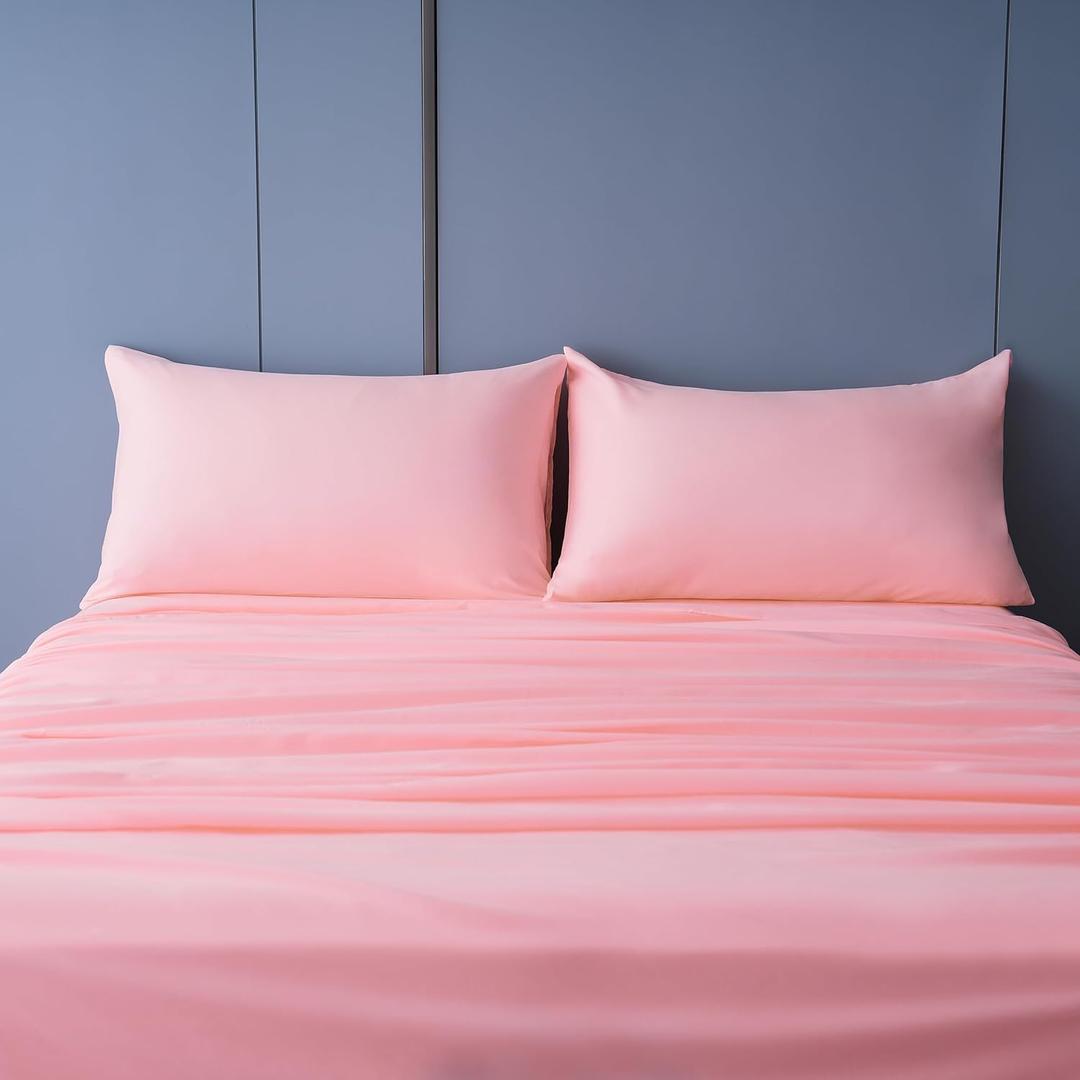 Best Season 3 Piece Bed Sheet Set (Twin,Blush Pink) 1 Flat Sheet,1 Fitted Sheet and 1 Pillow Cases,100% Brushed Microfiber 1800 Luxury Bedding,Deep Pockets,Extra Soft & Fade Resistant