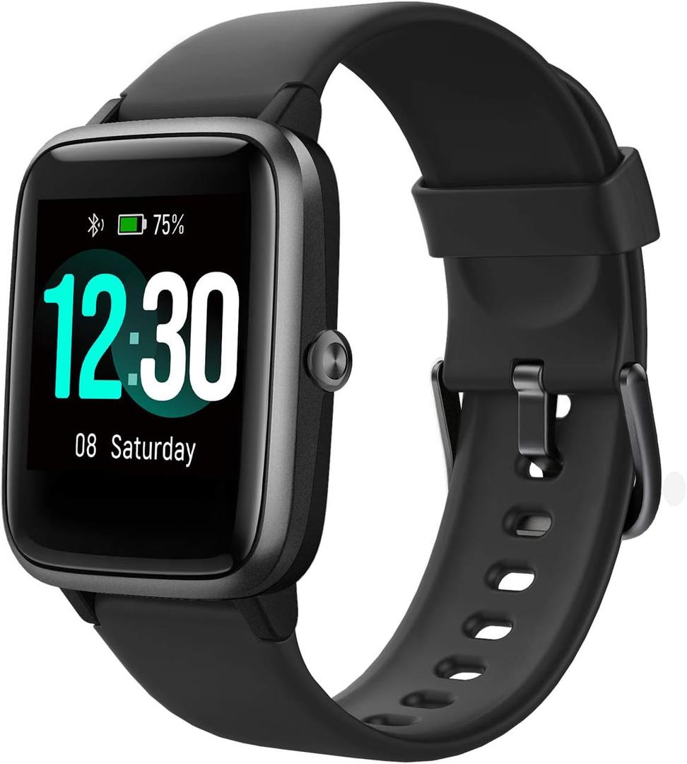 Fitpolo Fitness Tracker with Heart Rate Monitor, Smart Watch 1.8 inches Color Touch Screen IP68 Waterproof Step Calorie Counter Sleep Monitoring Pedometer Watches Activity Tracker for Women Men (Black)