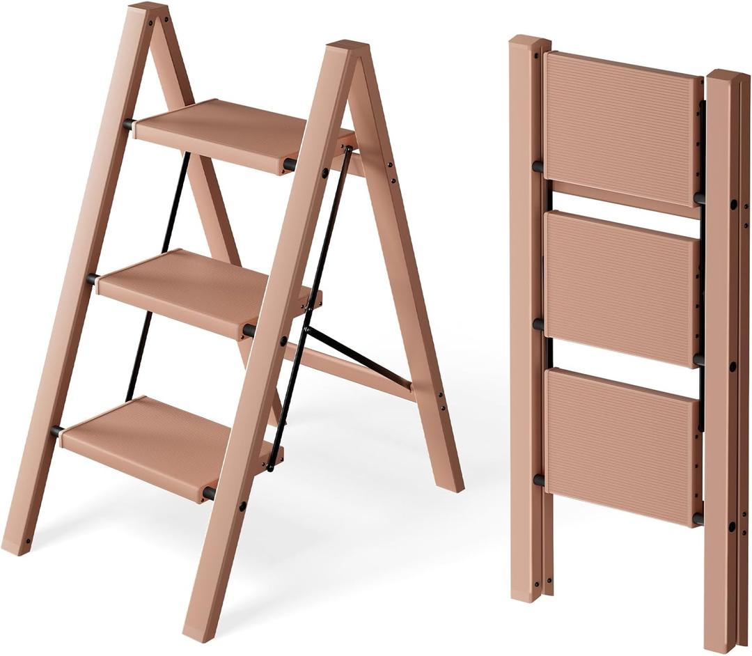3 Step Stool Foldable Ladder, Lightweight Aluminum Step Ladder