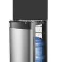 Commercial Cool Bottom Loading Water Dispenser, For 3 or 5 Gallon Water Bottle Jugs, Black with Stainless Steel Door & Trim, Push Button Controls, water cooler dispenses cold, hot or room Bottom