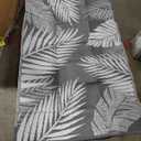 GENIMO Outdoor Rug 4' x 6' Waterproof for Patios Clearance, Reversible Outdoor Plastic Straw Camping Rug Carpet, Large Area Rugs Mats for RV, Camper, Deck, Balcony, Porch, Beach, Picnic, Grey&White