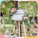 2 Pcs Wedding Arch Decorations, Wedding Arch Flowers Swag | Light Pink Silk Roses, Cream Ivory Blooms, Eucalyptus Greenery Swag, for Wedding Arches, Bridal Showers, and Baby Showers, 65*40cm and 45*30cm