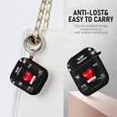 for Airpods 2nd Generation Case, Cute Cool Red Heart Pattern Protective TPU Soft Cases for Airpods Case 2nd/1st Gen, Shockproof for Airpods Case Men Women with Lanyard & Keychain