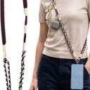 Handwoven Nylon 3-in-1 Detachable Lanyard, Crossbody/Neck/Wrist, Quick Access, Secure Clips, Multi Loops (Navyred)