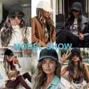 Synthetic Wig Hat with Natural Wave hair Extensions attached for woman Baseball cap wig mix brown curly wavy Hairstyle Adjustable Hat Wig (Mbrown, 22inch)