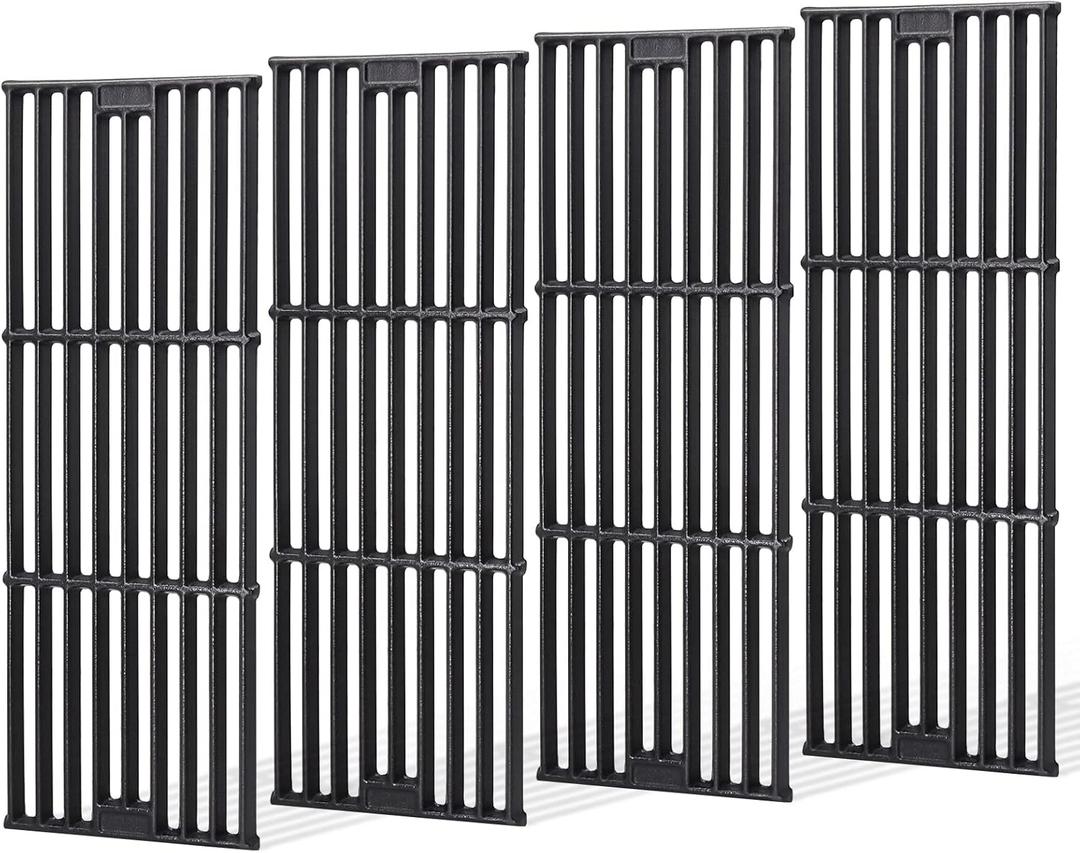 Criditpid Grill Grates for Char Griller 5050, 3001, 2121, 5650, 5072, 2123, 2828, 3072, 3030, 3008, 4000, 19 3/4" Cast Iron Cooking Grate Replacement Parts for Chargriller 5050, King Griller, 4-Pack