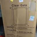 WAOWAO 40" Extra Tall Clear Acrylic Dog Gate for Baby and Kids with Double Lock, 29.5"-47.2" Width, Safety Auto Close Pet Gate for Puppy and Pets, Fits Doorways,Kitchen, and Entryways, White