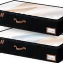 StorageWorks Extra Large Under Bed Storage Containers with Handles and Label Holder, 2 Pack Ultra-thick Fabric Underbed Bins, Closet Organizer for Clothes, Blankets, Sweater