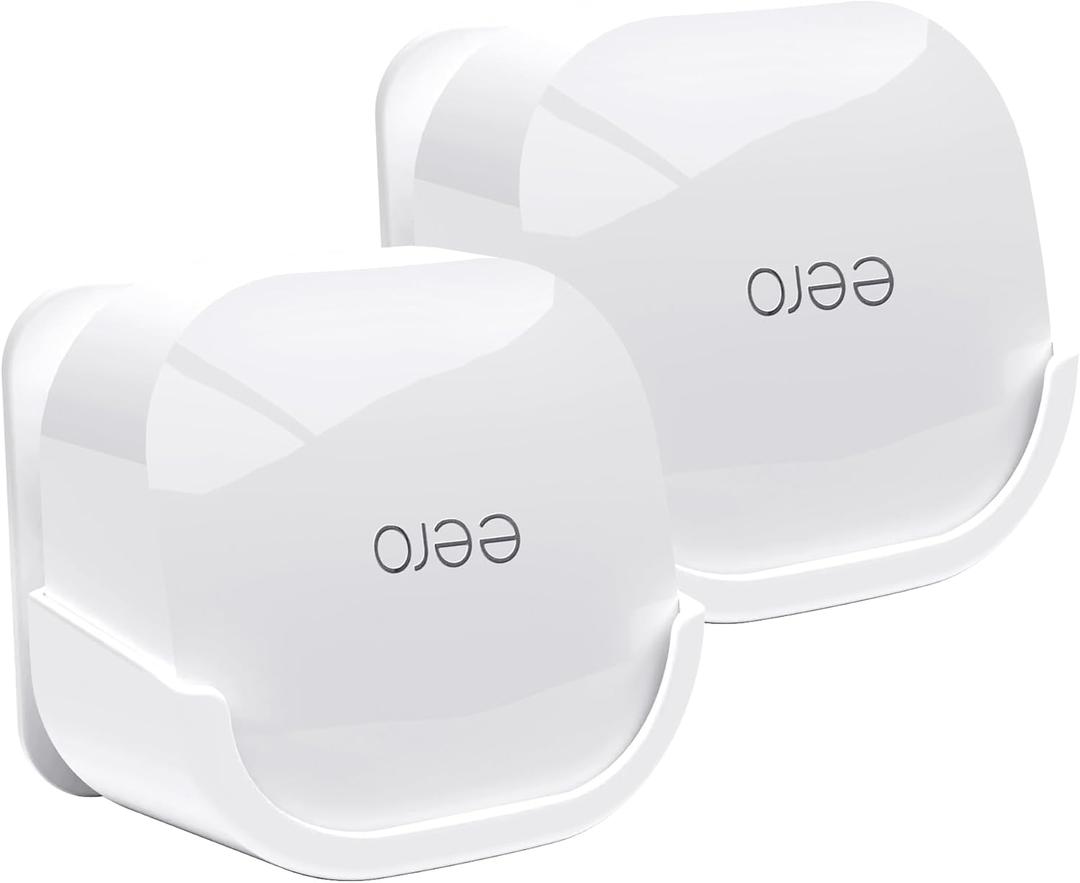 2Pack Wall Mount Holder for eero 6 Plus 6+ and eero 6 Router Mesh Wi-Fi System,Wall Mount Stand Bracket for eero 6 Plus and eero 6 tri-Band Mesh,Wall Bracket for eero 6+ Extender Router Wire Organizer