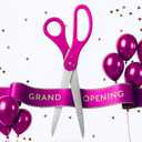 25 Inch Pink Ribbon Cutting Scissors - Giant Grand Opening Shears Large Ceremony Tool for Beauty Events Elegant Party Supplies Professional Sharp Blades for Special Occasions