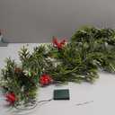 6FT Battery Operated Christmas Garland with Lights, Pine Cones & Berries for Mantle, Door, Stairs Railing Decor (1)