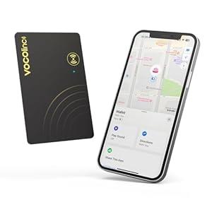 [Apple MFi Certified] VOCOlinc Air Card Tag Rechargeable Wallet Tracker 1.6mm, Item Finder Work with Apple Find My APP (iOS Only, Android not Supported), Bluetooth Locator for Luggage, Suitcase, Bags