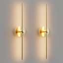 ZAGO 24 Inch LED Indoor Linear Wall Sconces Set of Two, 3CCT Switchable, Brushed Golden, Hardwired and Wall Mounted, Dimmable for Living Room, Hallway, Bedroom, 120-277V, 14W, 900LM, ETL Certified