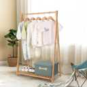 Jotsport Small Clothes Rack Kids Dress Up Storage for Playroom, Toddlers Bedroom, Bamboo Child Garment Rack with Storage Shelf, Kids Clothing Rack Costumes Organizer