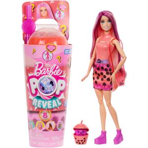 Barbie Pop Reveal Bubble Tea Series Doll & Accessories with Pet, 8 Surprises Include Color Change, Cup with Storage