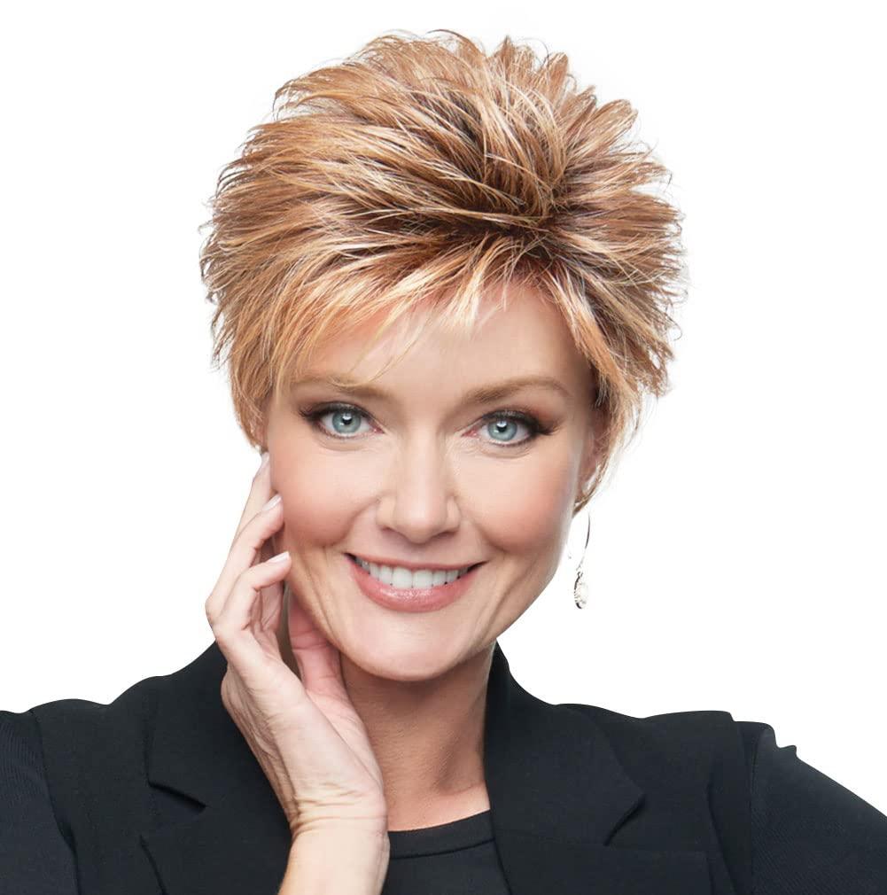 Raquel Welch Candid Capture Short Chic Textured Crop Wig by Hairuwear, Average Cap, RL16/88 Pale Golden Honey
