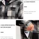 G Gradual Men's Flannel Jacket Fleece Sherpa Lined Hoodies Zip Up Plaid Shirt Warm Winter Jackets for Men with Zipper Pockets (Black White)