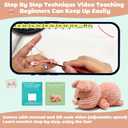 JueRum Pig Beginner Crochet Kits for Adult,Amigurumi Crochet Kit with Step-by-Step Video Tutorials, Learn to Crochet Pig Animals Knitting Kit for Adult
