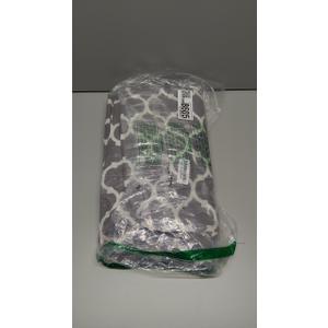 Rectangle Table Cloth, Waterproof Stain Resistant Washable Tablecloth, Moroccan Polyester Table Cover for Dining, Indoor and Outdoor (Light Grey and White, 70x35)